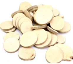 Tout Pour le Jeu 50 à 80 grosses Rondelles en bois brut avec écorce - 1 kg