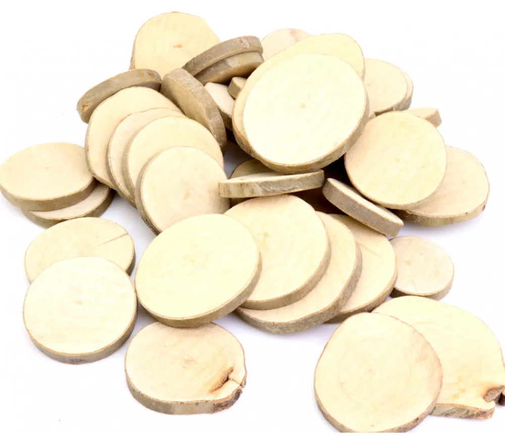 Tout Pour le Jeu 50 à 80 grosses Rondelles en bois brut avec écorce - 1 kg