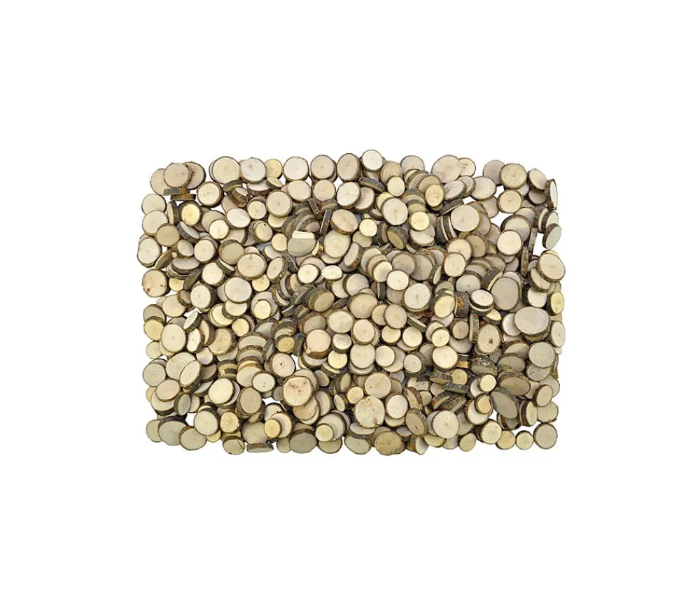 Tout Pour le Jeu 200 à 300 petites rondelles en bois brut avec écorce - 1 kg