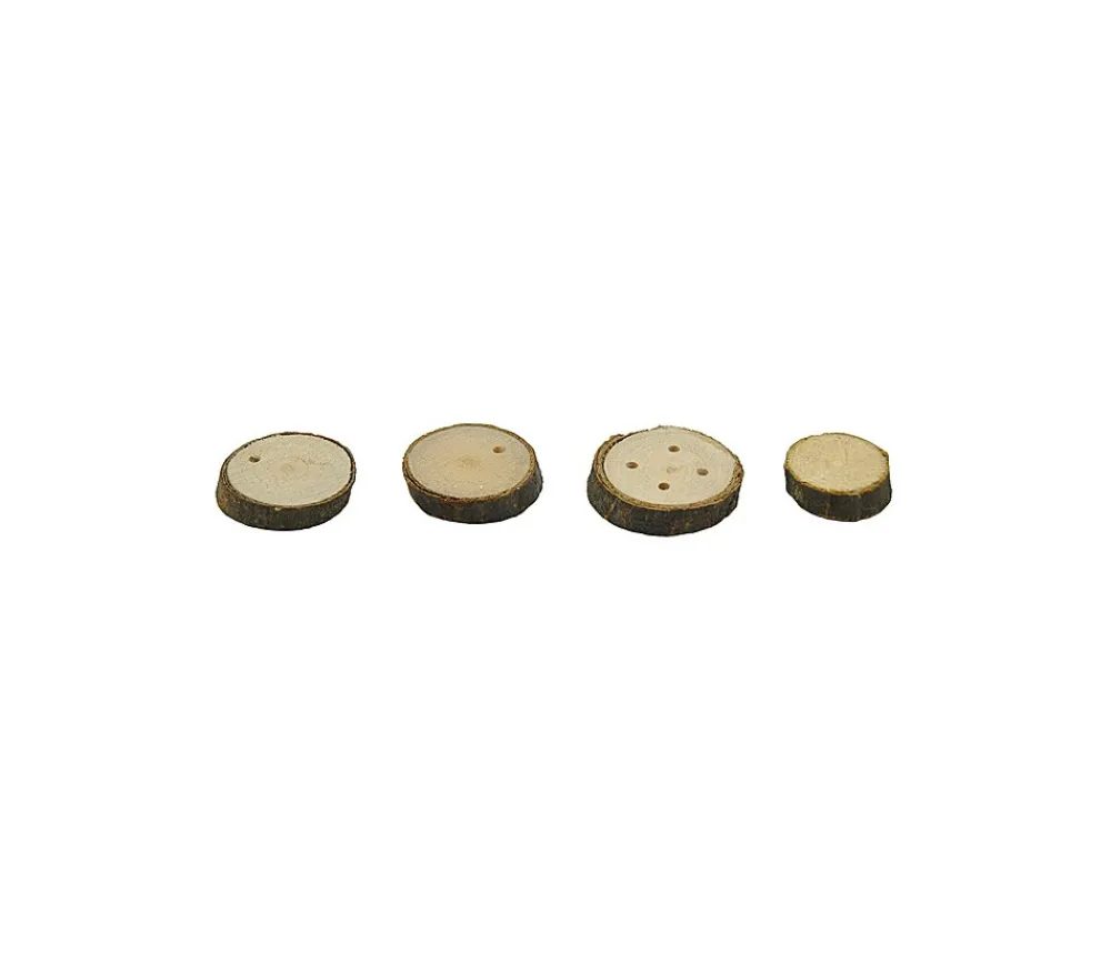 Tout Pour le Jeu 200 à 300 petites rondelles en bois brut avec écorce - 1 kg