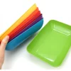 Tout Pour le Jeu 6 grandes barquettes plateaux colorés Bioplastique 23 x 14.9 x 4 cm GM