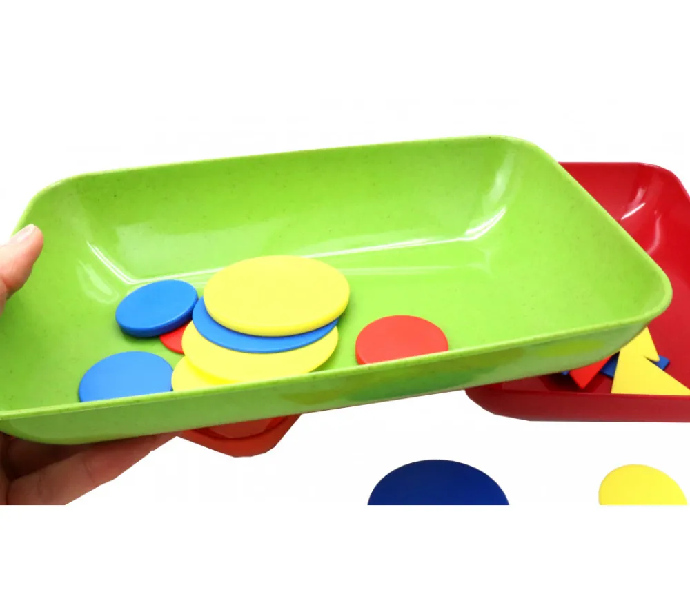 Tout Pour le Jeu 6 grandes barquettes plateaux colorés Bioplastique 23 x 14.9 x 4 cm GM