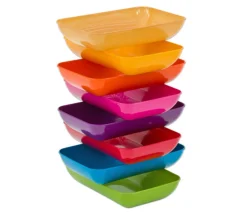 Tout Pour le Jeu 6 grandes barquettes plateaux colorés Bioplastique 23 x 14.9 x 4 cm GM