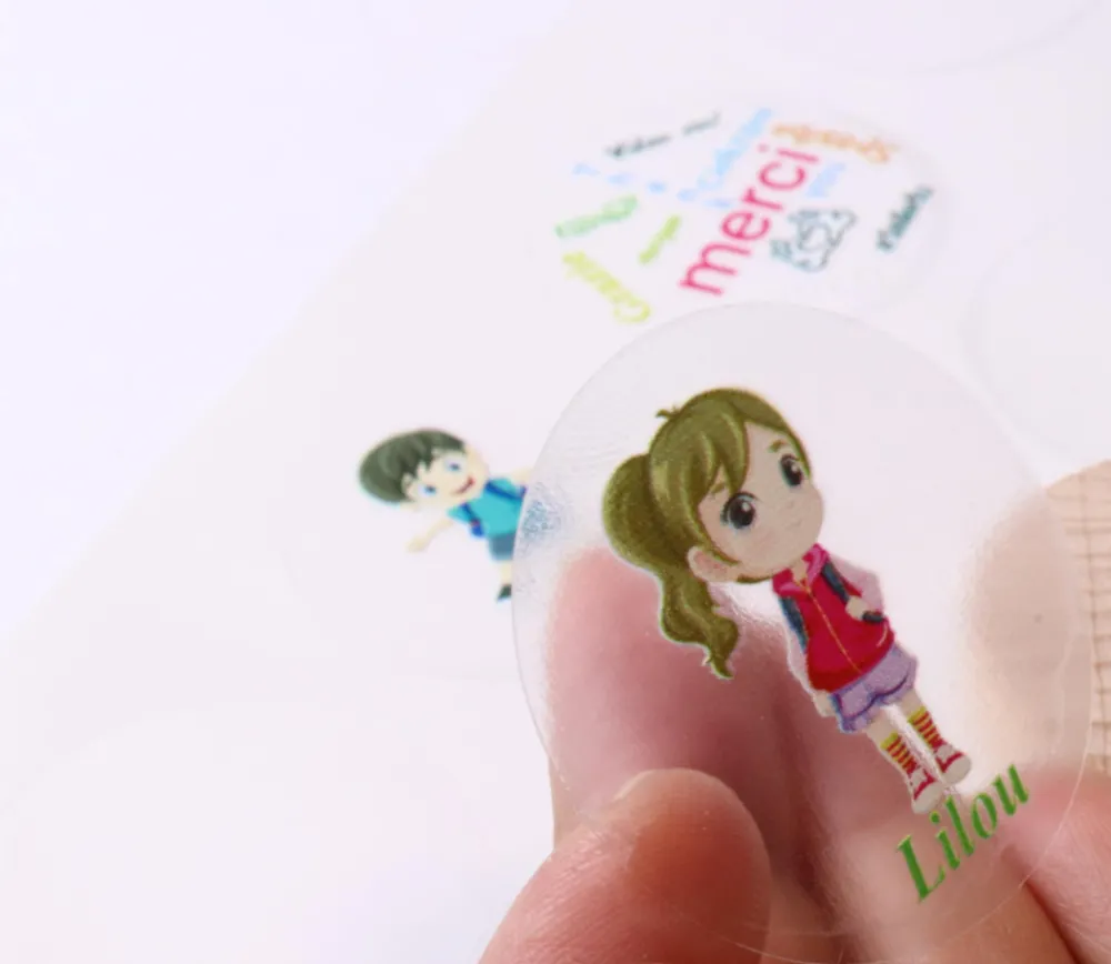 Tout Pour le Jeu 24 adhésifs ronds 40 mm transparents à imprimer