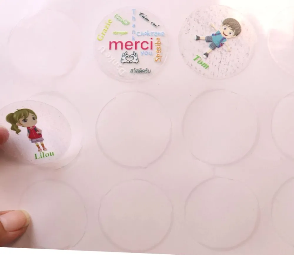 Tout Pour le Jeu 24 adhésifs ronds 40 mm transparents à imprimer
