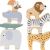 Tout Pour le Jeu 7 animaux de la savane en bois colorés
