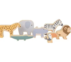 Tout Pour le Jeu 7 animaux de la savane en bois colorés