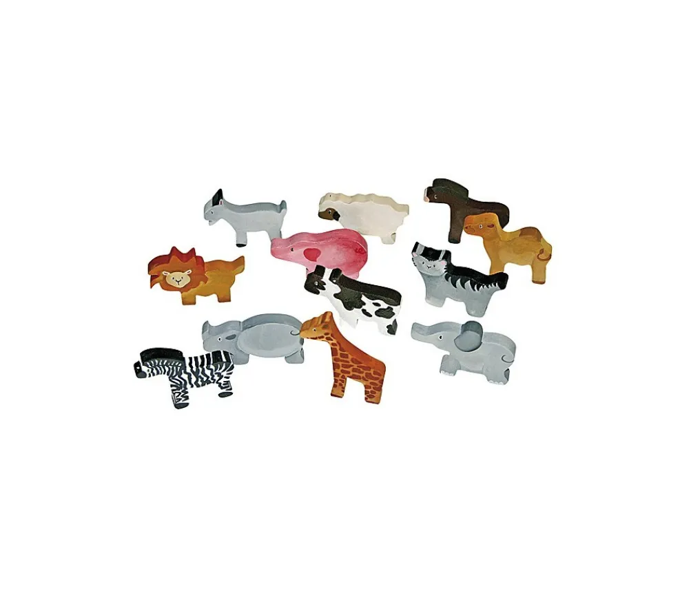 Tout Pour le Jeu 12 Animaux en bois brut à peindre