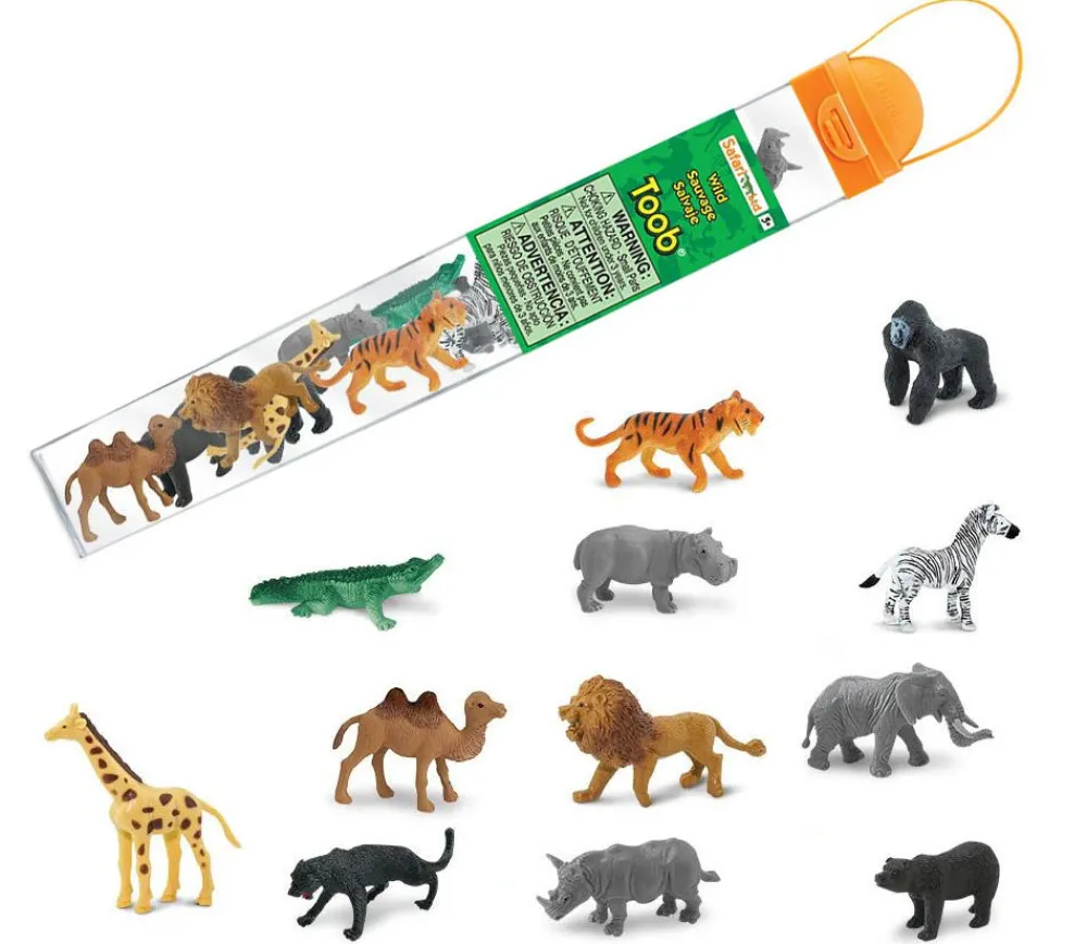 Tout Pour le Jeu 12 Animaux Sauvages SAVANE dans un tube de rangement