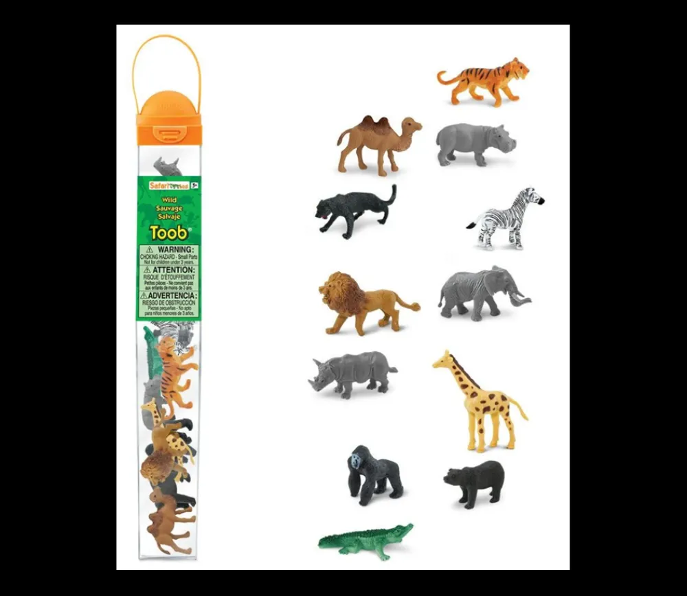 Tout Pour le Jeu 12 Animaux Sauvages SAVANE dans un tube de rangement