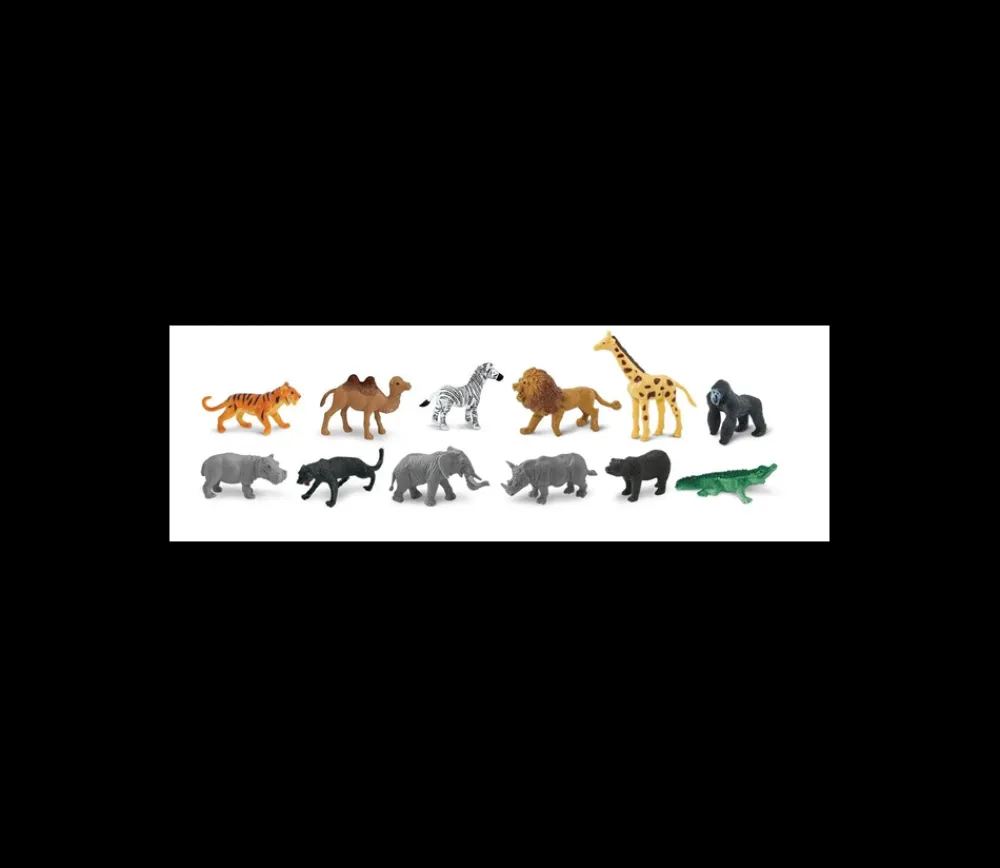 Tout Pour le Jeu 12 Animaux Sauvages SAVANE dans un tube de rangement