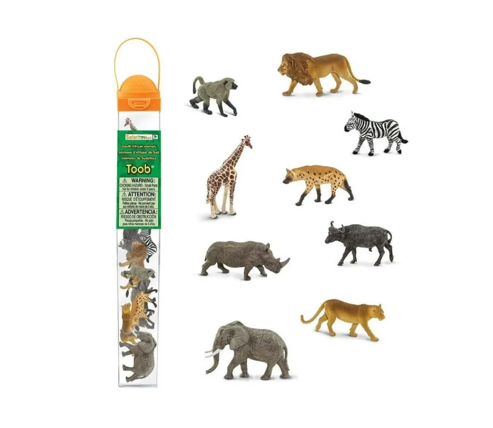 Tout Pour le Jeu 9 Animaux Sud Afrique dans un tube de rangement
