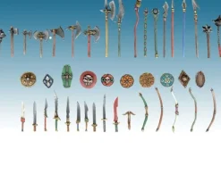 Tout Pour le Jeu 30 Armes médiévales à peindre de 1 à 4.5 cm modélisme