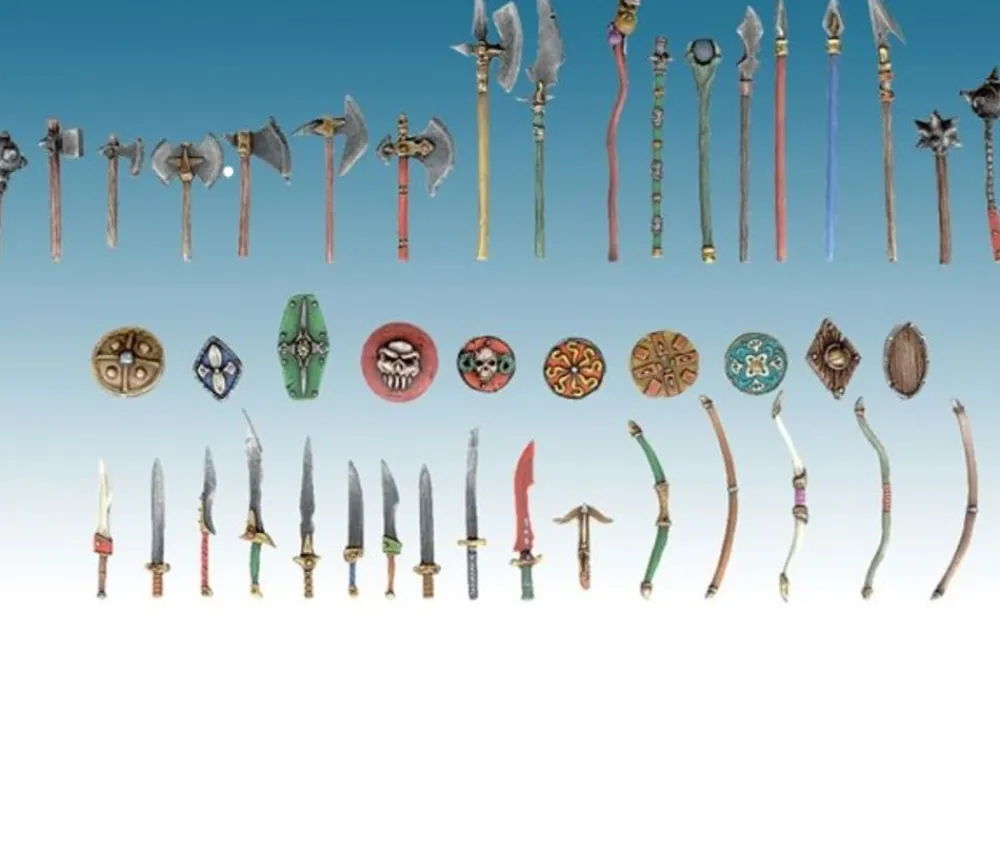 Tout Pour le Jeu 30 Armes médiévales à peindre de 1 à 4.5 cm modélisme