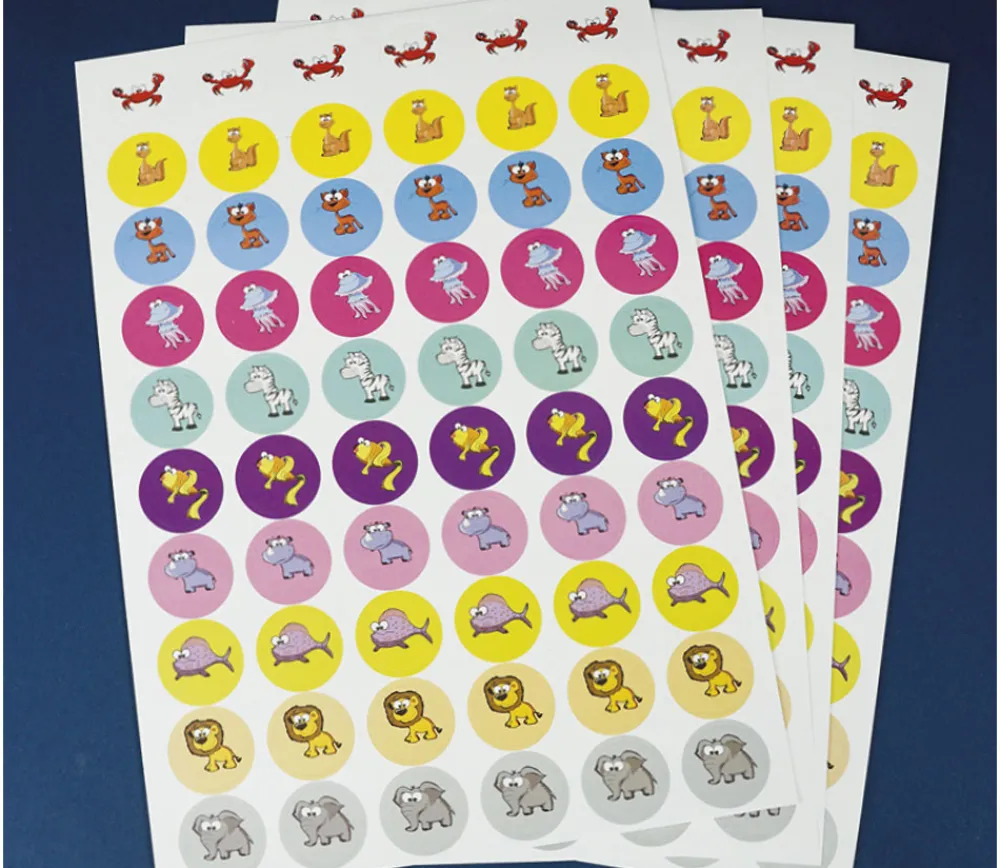 Tout Pour le Jeu 240 autocollants stickers animaux ronds 2.5 cm