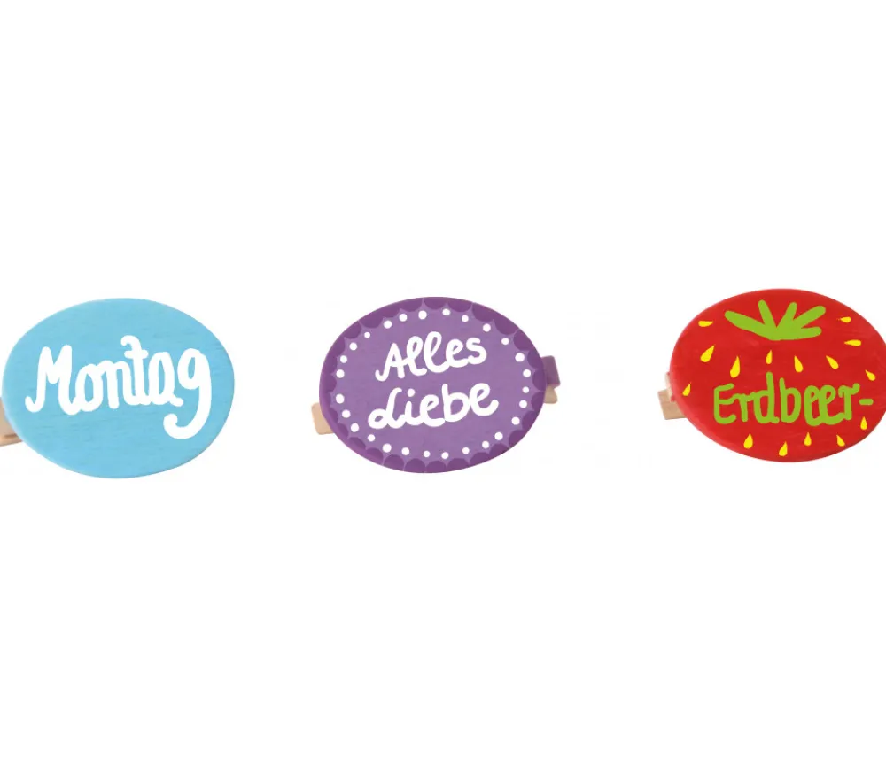 Tout Pour le Jeu 10 Badges neutres en bois 5 cm avec pince à personnaliser