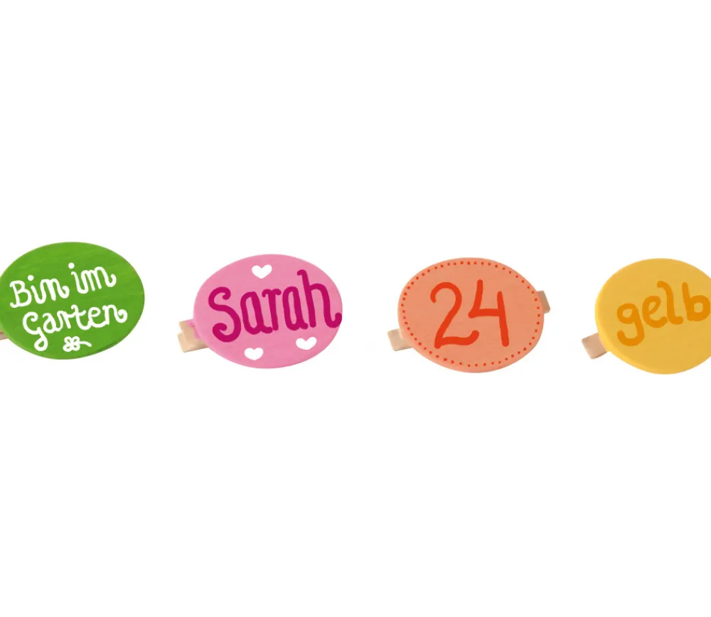 Tout Pour le Jeu 10 Badges neutres en bois 5 cm avec pince à personnaliser