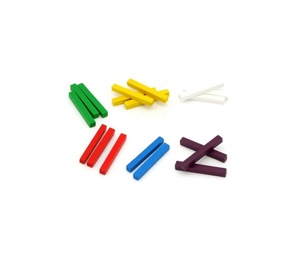 Tout Pour le Jeu 60 Baguettes en bois multicolores 5x5x39 mm