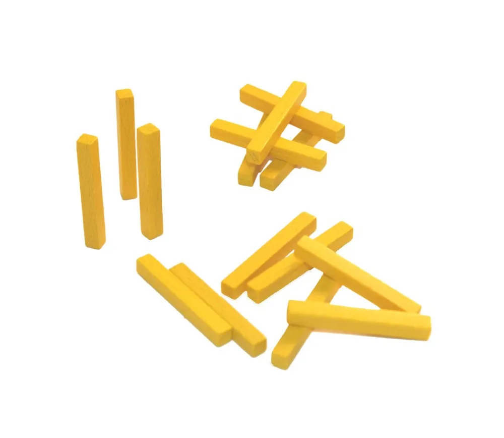 Tout Pour le Jeu 60 Baguettes en bois multicolores 5x5x39 mm