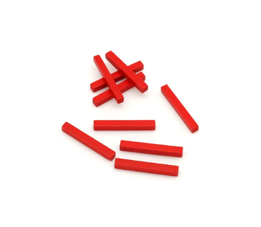 Tout Pour le Jeu 60 Baguettes en bois multicolores 5x5x39 mm