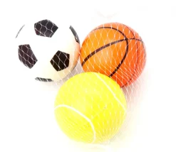 Tout Pour le Jeu 3 Balles Ø 7 cm - mini ballon foot, basket et tennis