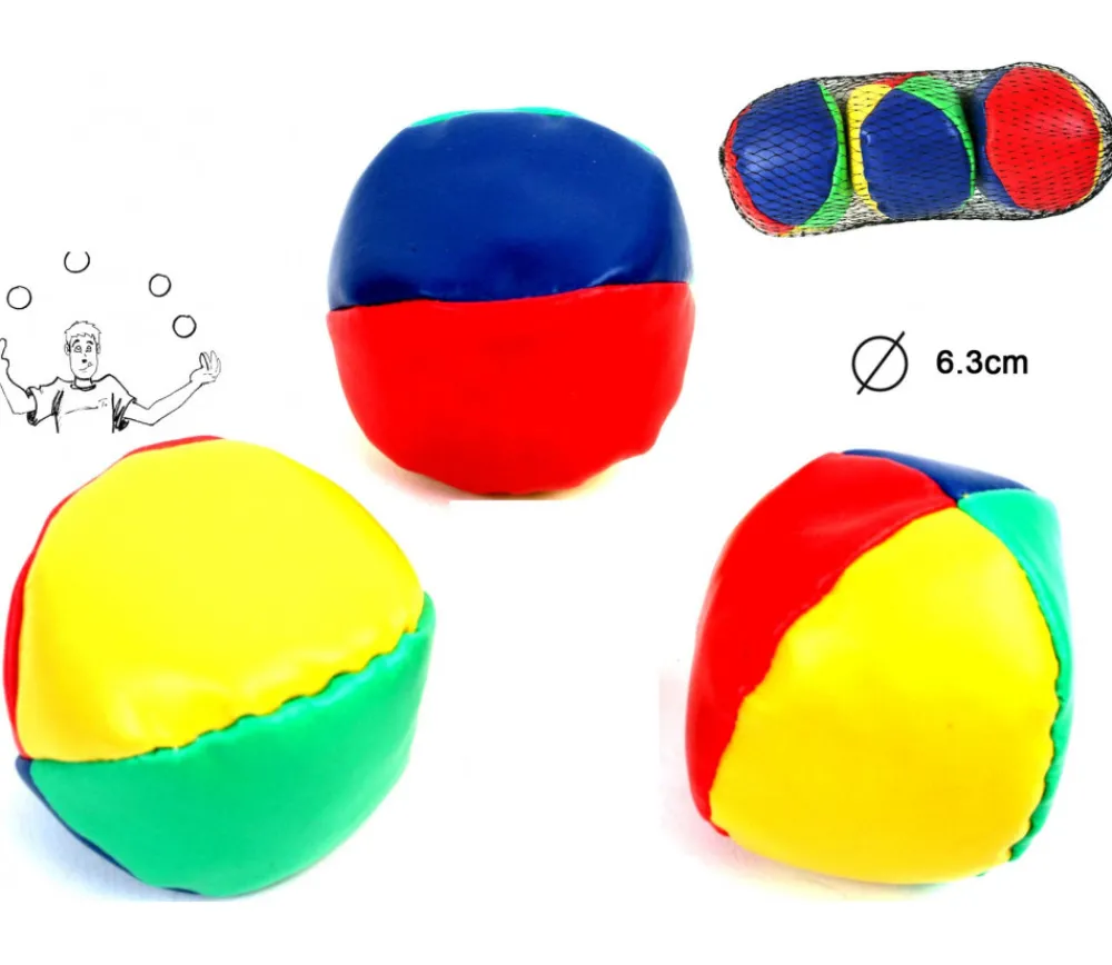 Tout Pour le Jeu 3 Balles de jonglage 6 cm colorées