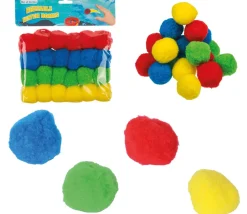Enfant Tout Pour le Jeu 24 balles pompons geants 4.5 cm - éponges jeu / déco / bombes à eau