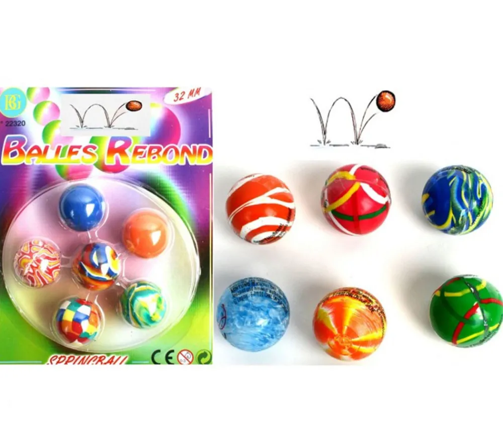 Tout Pour le Jeu 6 Balles rebondissantes de 3 cm de diamètre