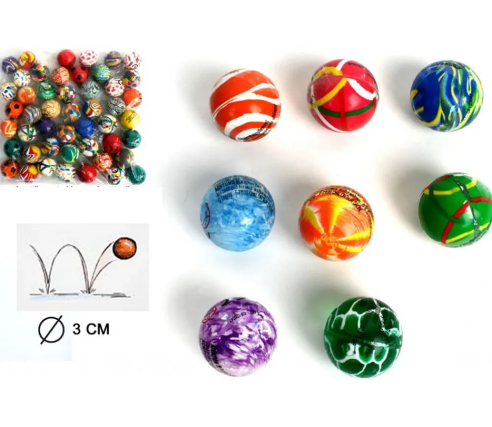 Tout Pour le Jeu 48 Balles Super Rebond de 3 cm de diamètre
