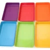 Tout Pour le Jeu 6 barquettes plateaux colorés Bioplastique 12 x 18 x 2.5 cm PM