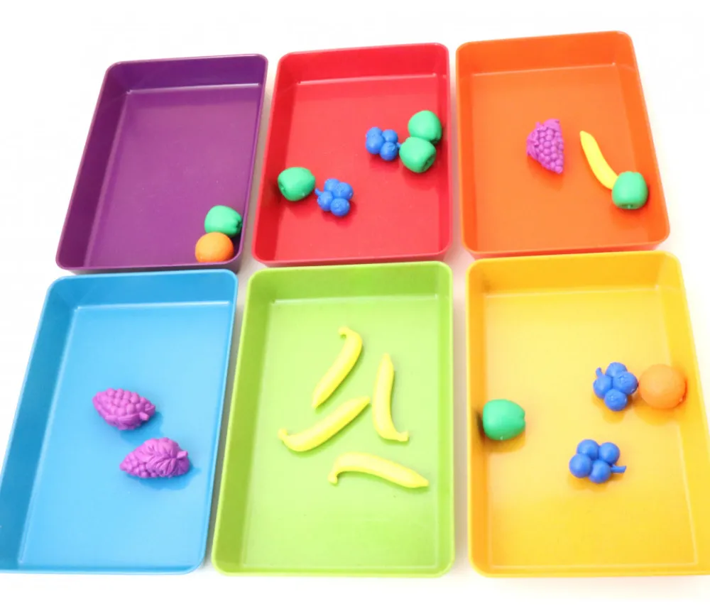 Tout Pour le Jeu 6 barquettes plateaux colorés Bioplastique 12 x 18 x 2.5 cm PM