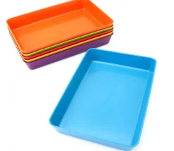 Tout Pour le Jeu 6 barquettes plateaux colorés Bioplastique 12 x 18 x 2.5 cm PM