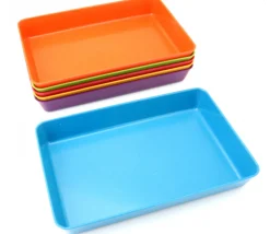 Tout Pour le Jeu 6 barquettes plateaux colorés Bioplastique 12 x 18 x 2.5 cm PM