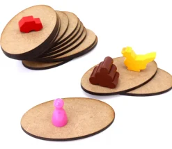 Tout Pour le Jeu 15 Bases ovales 7.5 x 4.2 cm bois MDF brut pour jeux