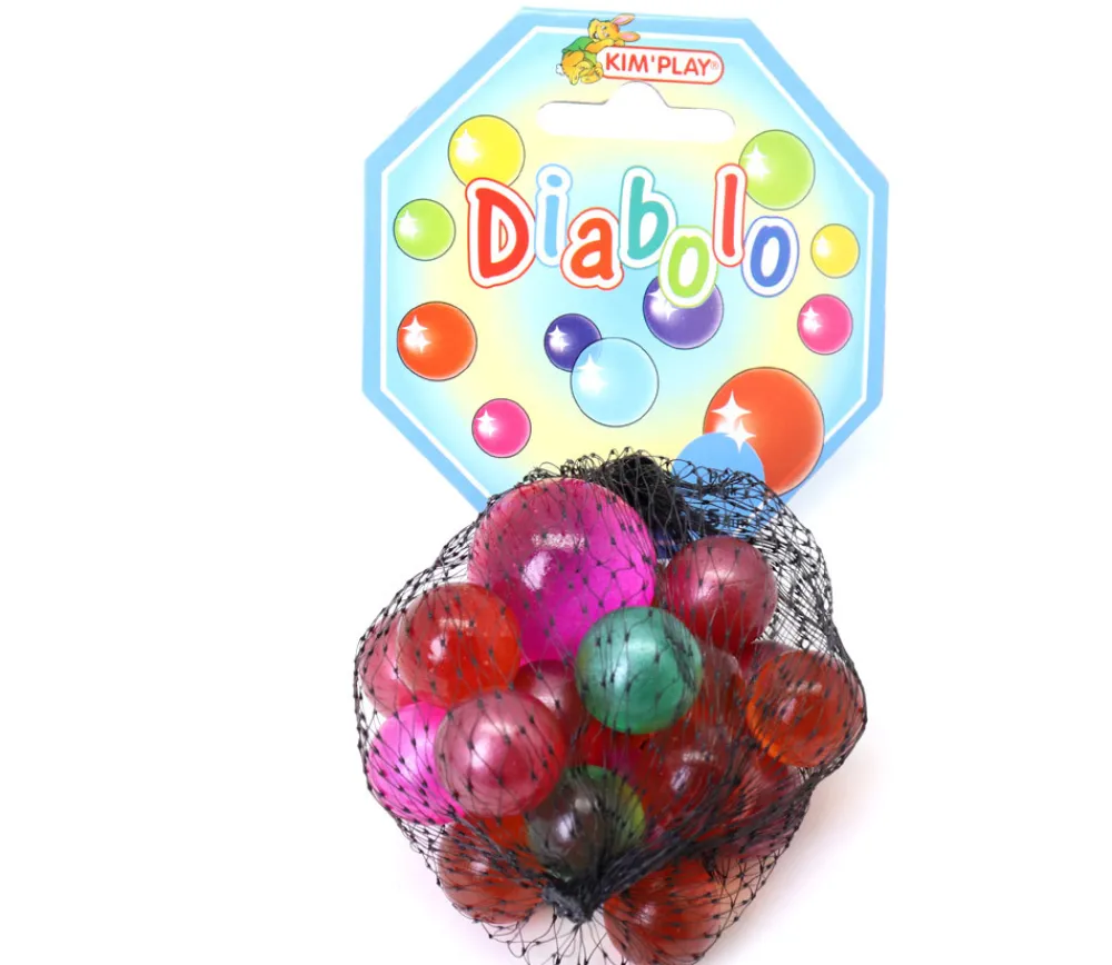 Tout Pour le Jeu 20 Billes diabolo multicolores 16 mm + 1 calot 25 mm -