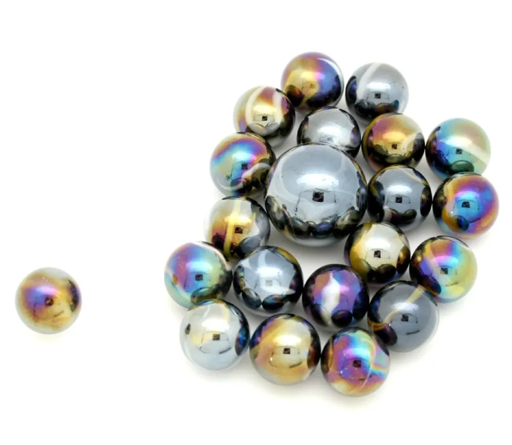 Tout Pour le Jeu 20 Billes effet métal Scarabée 16 mm + 1 calot