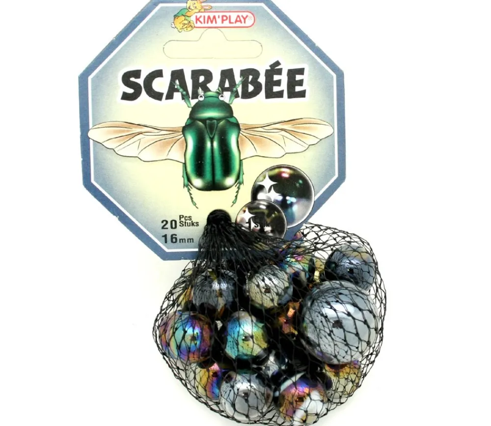 Tout Pour le Jeu 20 Billes effet métal Scarabée 16 mm + 1 calot