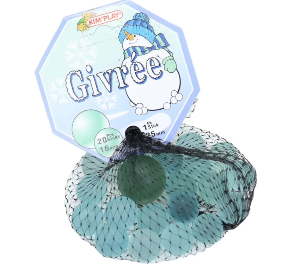 Tout Pour le Jeu 20 Billes givrées 16 mm + 1 calot 25 mm -