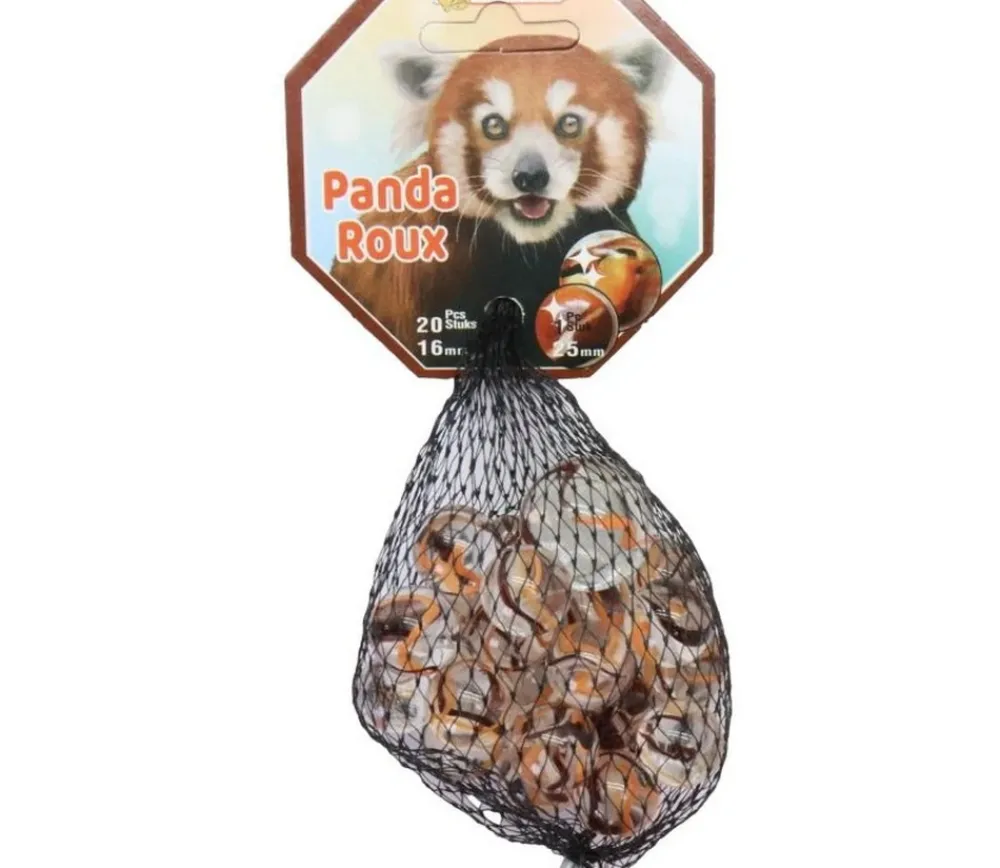 Tout Pour le Jeu 20 Billes Panda roux 16 mm + 1 calot 25 mm -