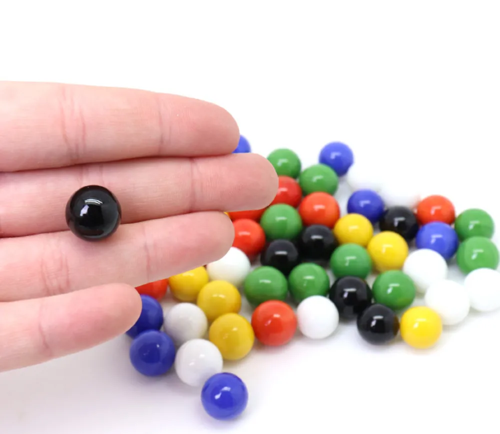 Tout Pour le Jeu 60 billes pour dames chinoises et jeu de toc 12 à 14 mm - 6 couleurs