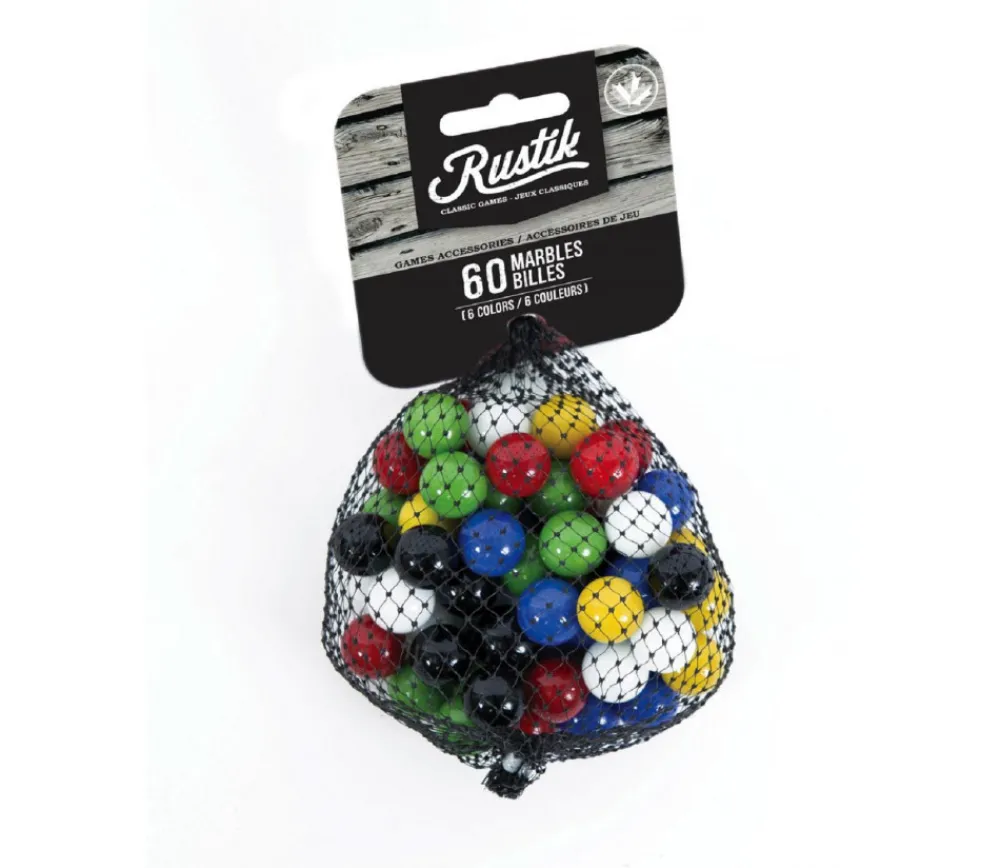 Tout Pour le Jeu 60 billes pour dames chinoises et jeu de toc 12 à 14 mm - 6 couleurs