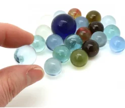 Tout Pour le Jeu 20 Billes translucides colorées - Boomerang 16 mm + 1 calot