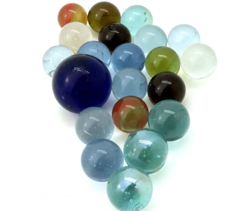 Tout Pour le Jeu 20 Billes translucides colorées - Boomerang 16 mm + 1 calot