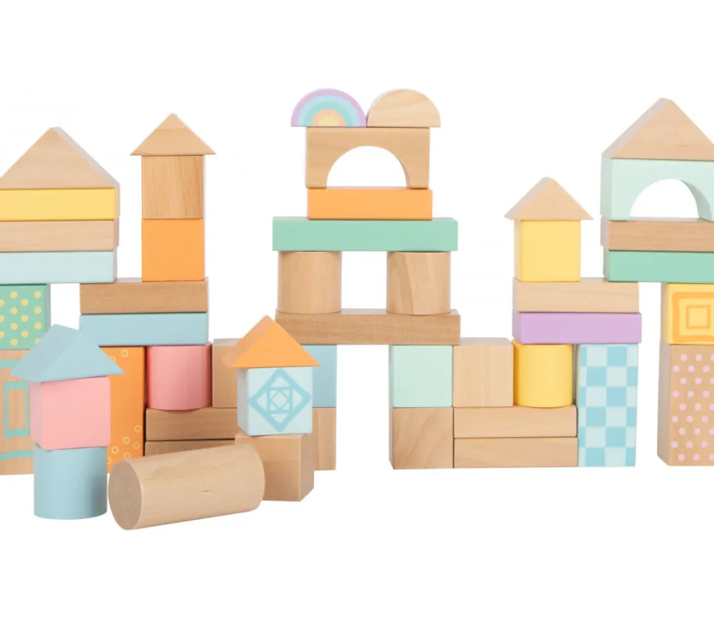 Enfant Tout Pour le Jeu 50 Blocs de construction en bois ton pastel pour jeux