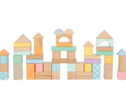 Enfant Tout Pour le Jeu 50 Blocs de construction en bois ton pastel pour jeux