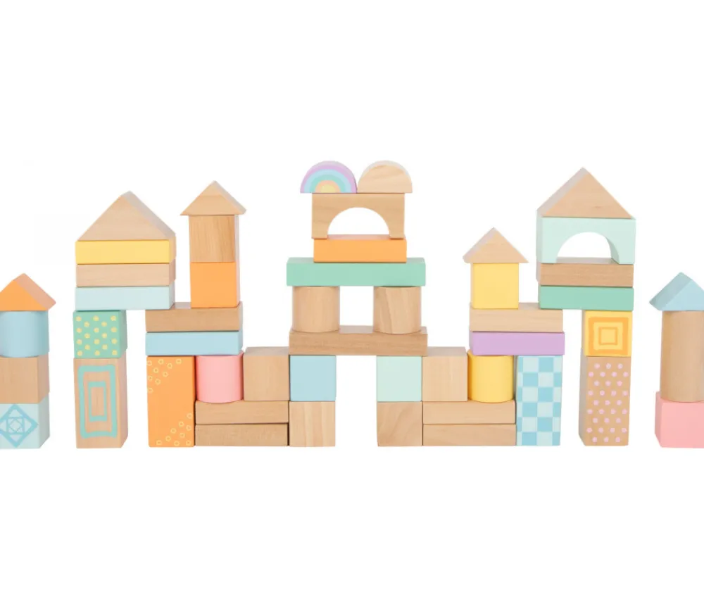Enfant Tout Pour le Jeu 50 Blocs de construction en bois ton pastel pour jeux