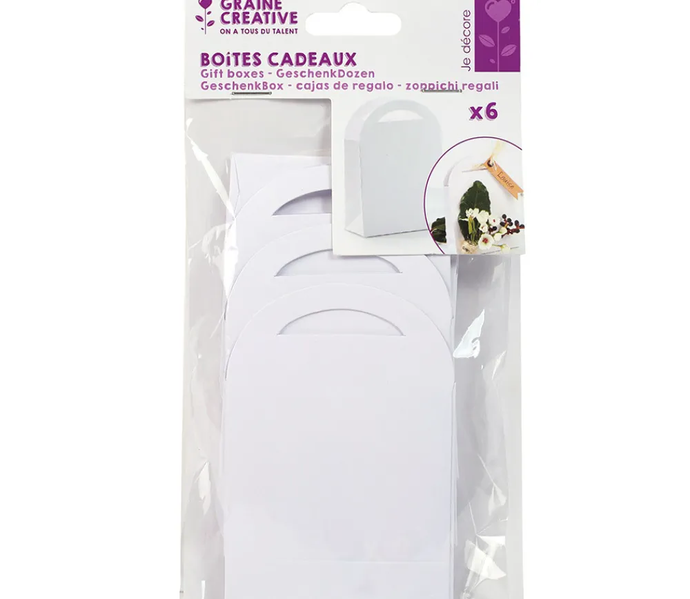 Tout Pour le Jeu 6 Boites Pochettes cadeaux carton blanc 7 x 10 cm