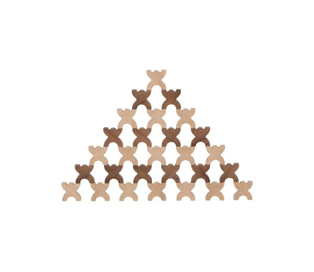 Tout Pour le Jeu 48 Bonhommes X meeple 4.2 cm à empiler en bois marron et naturel