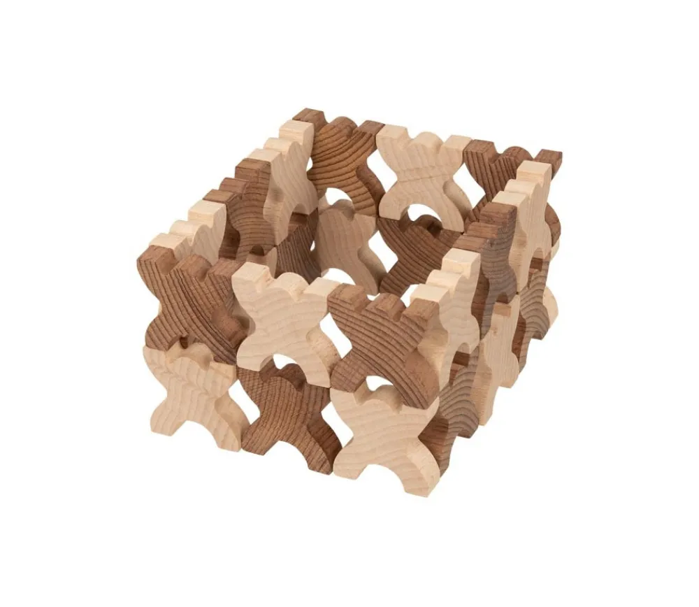 Tout Pour le Jeu 48 Bonhommes X meeple 4.2 cm à empiler en bois marron et naturel