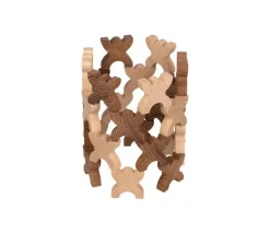 Tout Pour le Jeu 48 Bonhommes X meeple 4.2 cm à empiler en bois marron et naturel